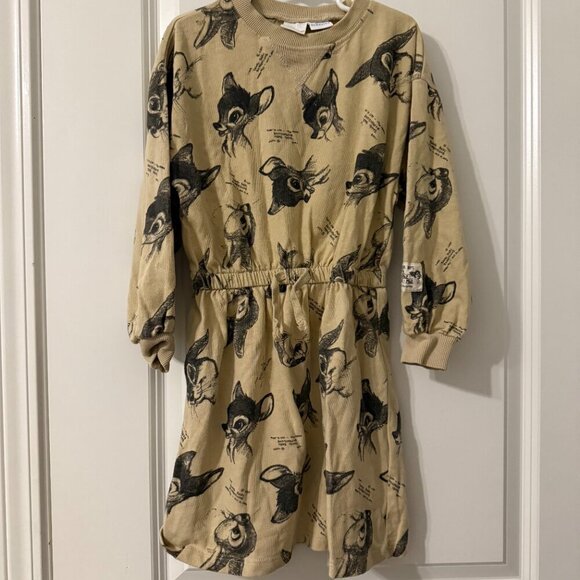 Zara Kids x Disney Bambi Sweatshirt Dress - Size 7 - Picture 2 of 4